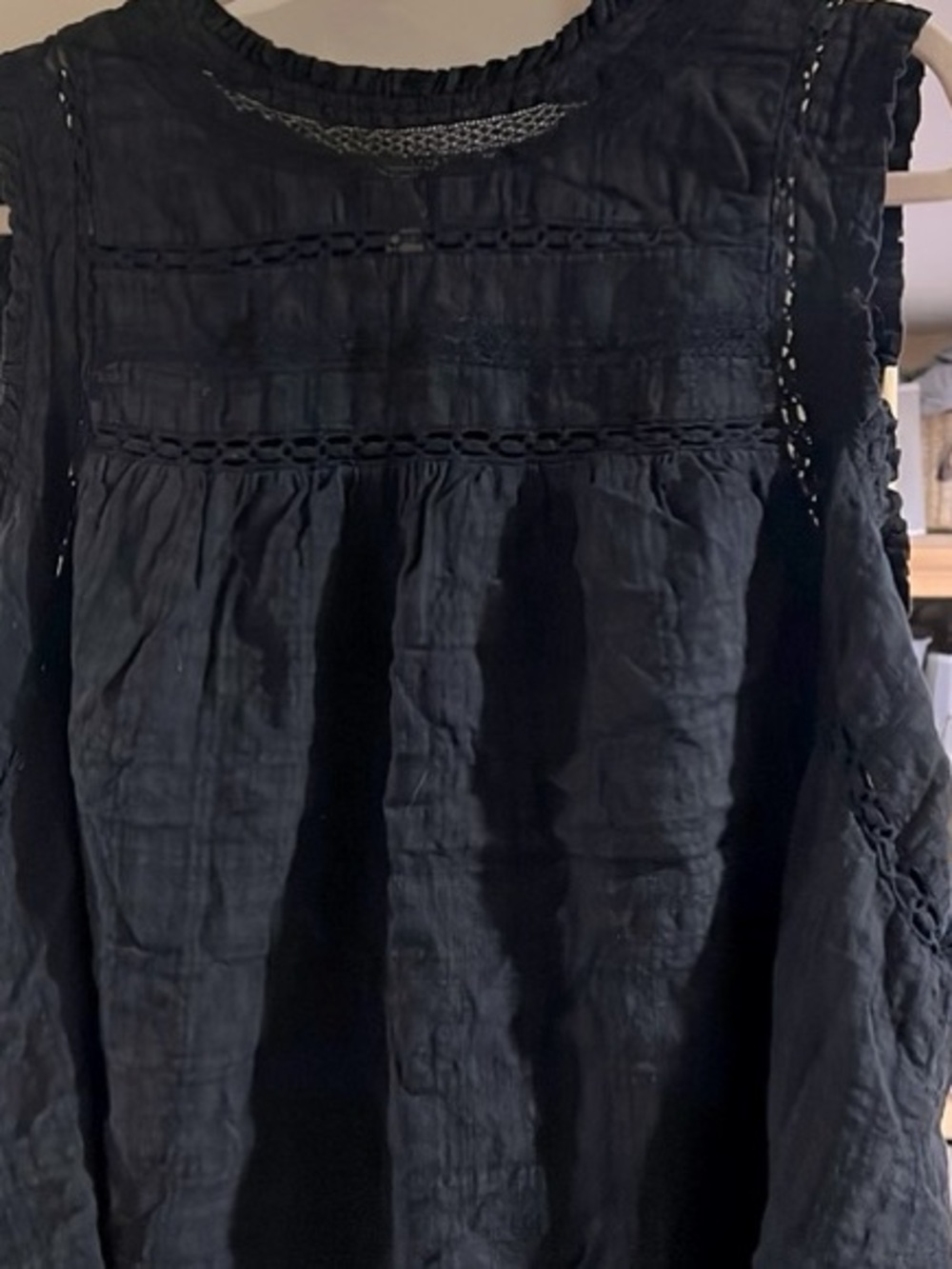 torrid Black Crochet-Trim Woven Tank